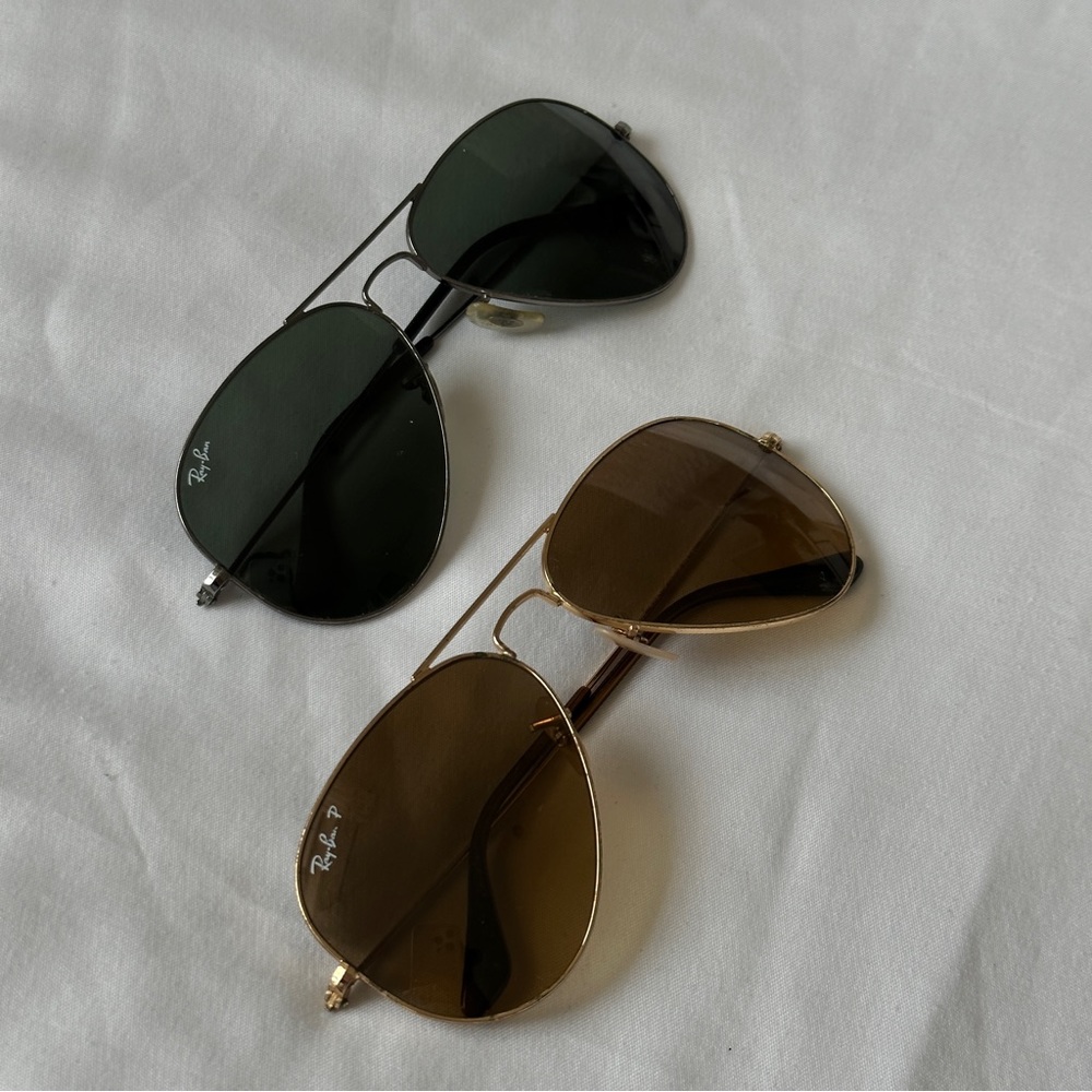 Ray Ban Brown & Black Unisex Aviators